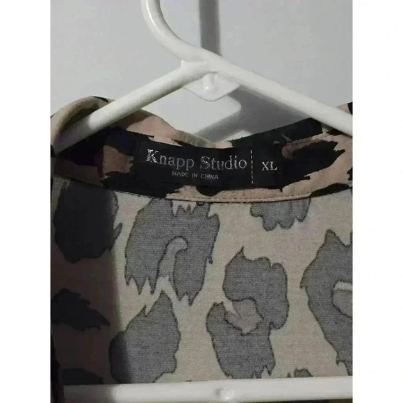 Women's‎ Knapp Studio Blouse - Leopard Print - XL - Brown - Picture 2 of 2